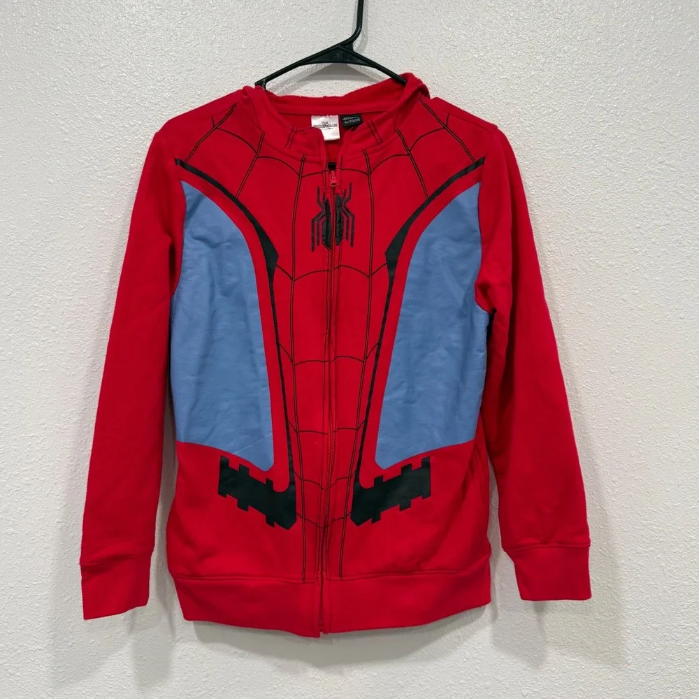 Marvel Spider-Man Far From Home Kids Zip Up Hoodie Red Blue XL 14-16
